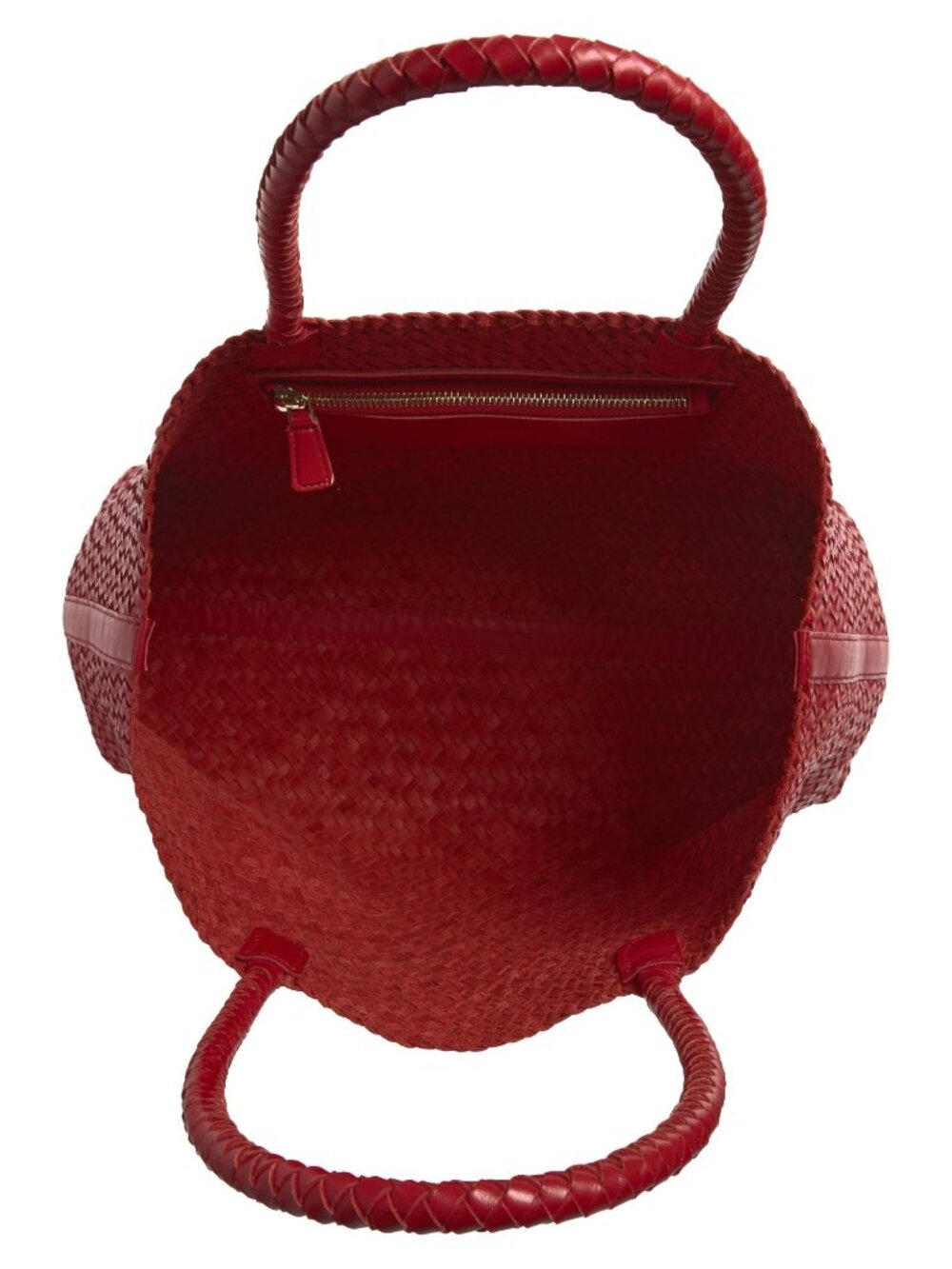 🆕MADEWELL Handwoven Large Leather Tote Handbag Red - Picture 4 of 10